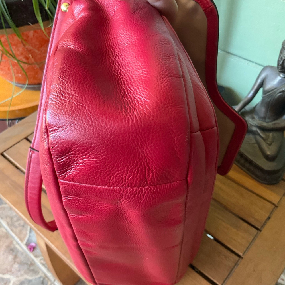 Coach TAYLOR Red Leather Shoulder Bag EUC Vintage - Picture 9 of 10